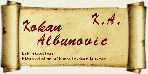 Kokan Albunović vizit kartica